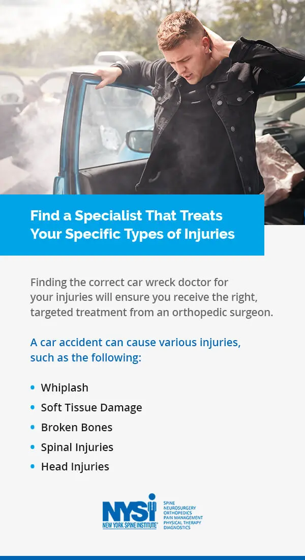 Find a specialist that treats your specific types of injuries. 