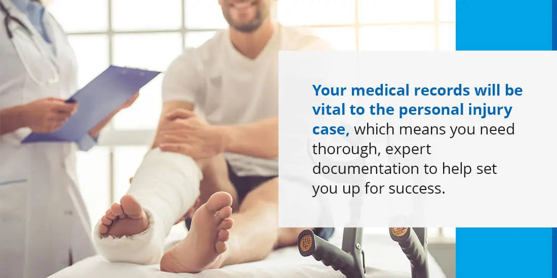 Your medical records will be vital to the personal injury case 