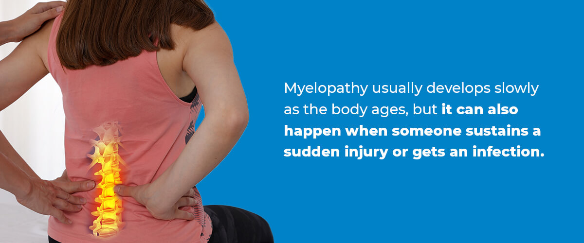 ¿Qué causa la mielopatía?